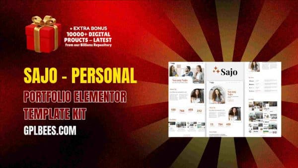 Sajo – Personal Portfolio Elementor Template Kit At Best Price - Gpl Bees