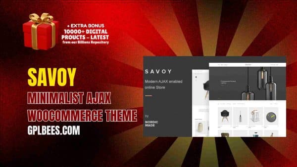 Savoy Minimalist Ajax Woocommerce Theme At Best Price - Gpl Bees