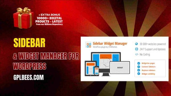 Sidebar &Amp; Widget Manager For Wordpress At Best Price - Gpl Bees