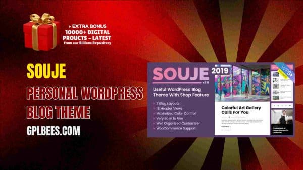 Souje Personal Wordpress Blog Theme At Best Price - Gpl Bees