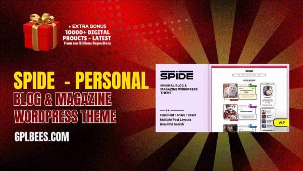 Spide  - Personal Blog &Amp; Magazine Wordpress Theme At Best Price - Gpl Bees