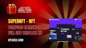 SuperNFT – NFT Portfolio Elementor Pro Full Site Template Kit - Buy GPL 197 at Best Price