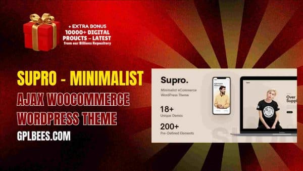 Supro – Minimalist Ajax Woocommerce Wordpress Theme At Best Price - Gpl Bees