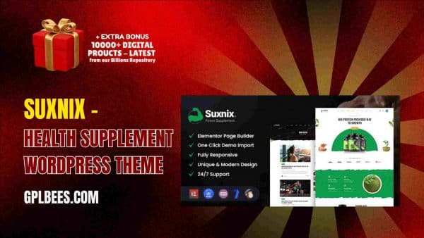 Suxnix – Health Supplement Wordpress Theme At Best Price - Gpl Bees