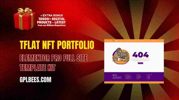 Tflat Nft Portfolio Elementor Pro Full Site Template Kit At Best Price - Gpl Bees