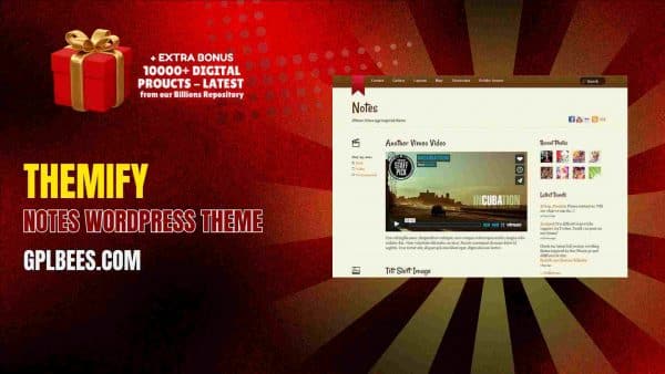 Themify Notes Wordpress Theme At Best Price - Gpl Bees