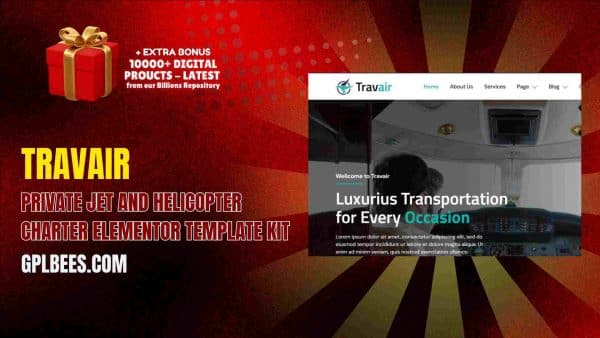Travair – Private Jet And Helicopter Charter Elementor Template Kit At Best Price - Gpl Bees