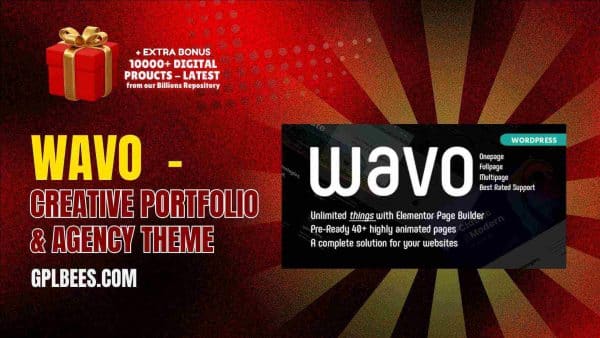Wavo  - Creative Portfolio &Amp; Agency Theme At Best Price - Gpl Bees