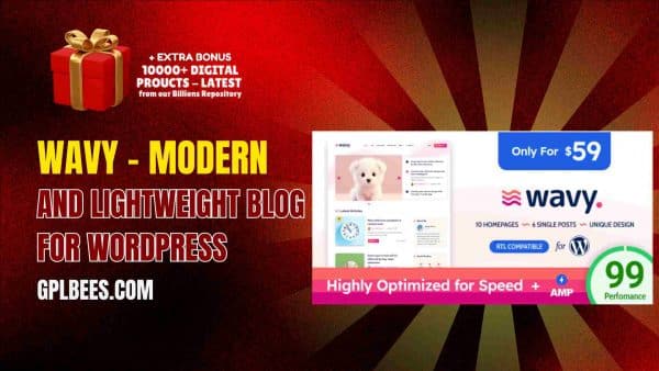 Wavy – Modern And Lightweight Blog For Wordpress At Best Price - Gpl Bees