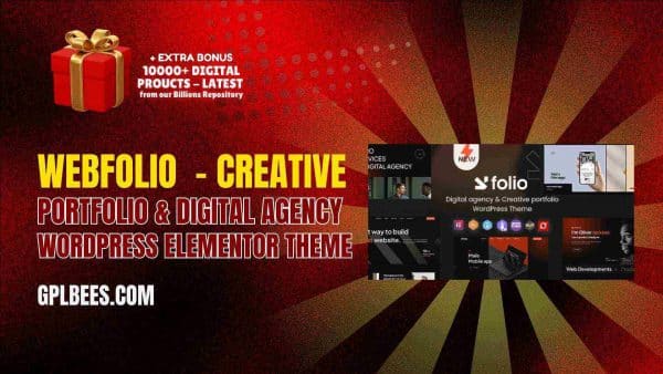 Webfolio  - Creative Portfolio &Amp; Digital Agency Wordpress Elementor Theme At Best Price - Gpl Bees