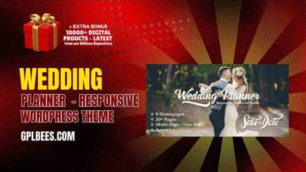 Wedding Planner  - Responsive Wordpress Theme At Best Price - Gpl Bees