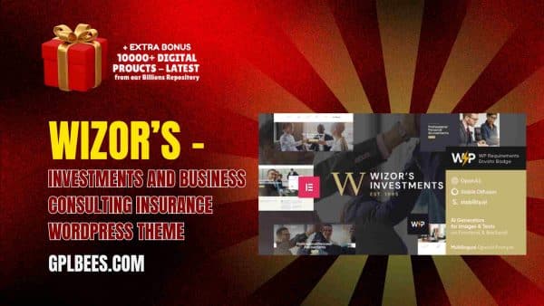 Wizor’s – Investments And Business Consulting Insurance Wordpress Theme At Best Price - Gpl Bees