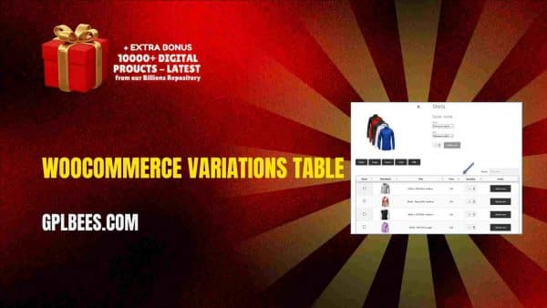 Woocommerce Variations Table At Best Price - Gpl Bees