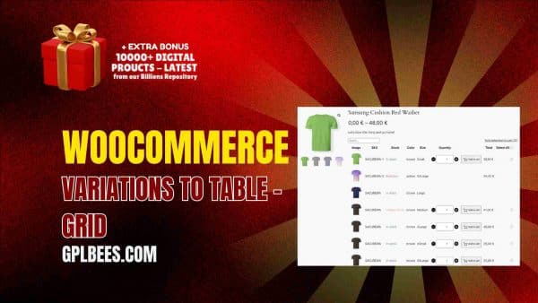 Woocommerce Variations To Table – Grid At Best Price - Gpl Bees