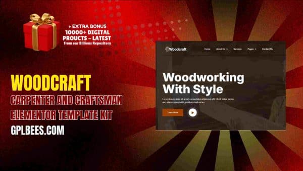 Woodcraft – Carpenter And Craftsman Elementor Template Kit At Best Price - Gpl Bees