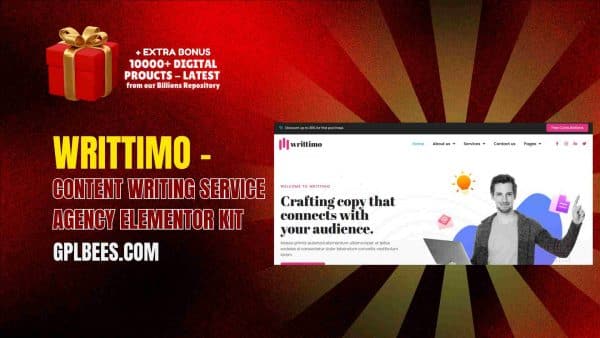 Writtimo – Content Writing Service Agency Elementor Kit At Best Price - Gpl Bees
