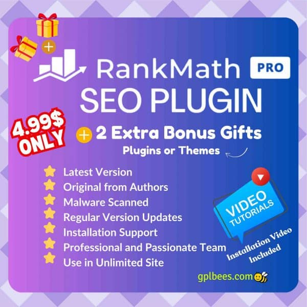 Rank Math Pro Wordpress Plugin At Best Price - Gpl Bees