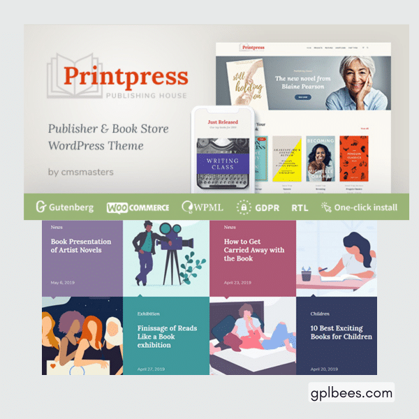 Printpress - Book Publishing Wordpress Theme At Best Price - Gpl Bees