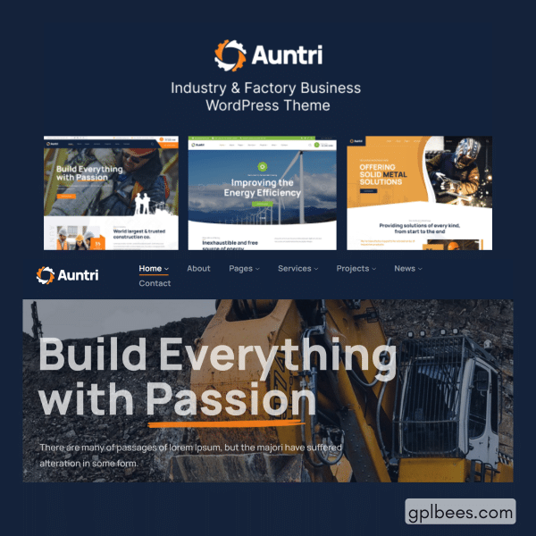 Auntri - Industry And Factory Wordpress Theme At Best Price - Gpl Bees
