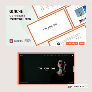 Glitche - CV WordPress Theme - Buy GPL 24 at Best Price