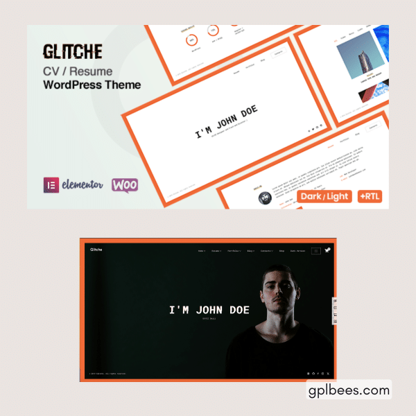 Glitche - Cv Wordpress Theme At Best Price - Gpl Bees