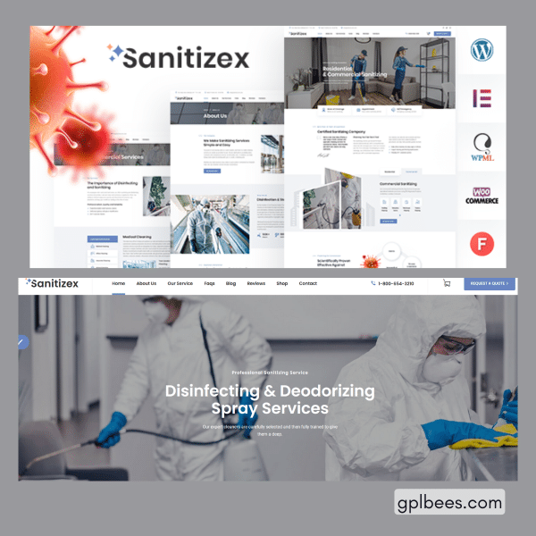 Sanitizex - Sanitizing And Cleaning Services Wordpress Theme At Best Price - Gpl Bees