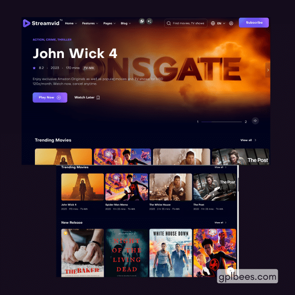 Streamvid - Video Streaming Wordpress Theme At Best Price - Gpl Bees