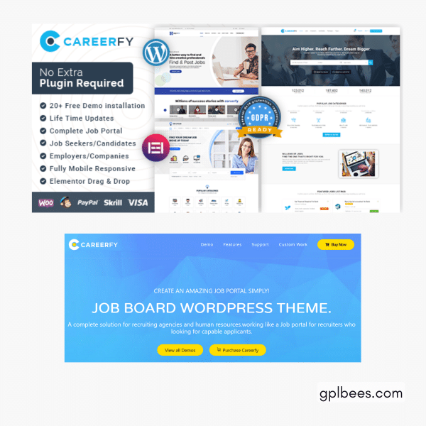 Careerfy Job Board Wordpress Theme At Best Price - Gpl Bees