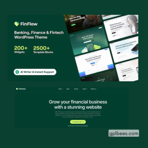 FinFlow - Banking, Finance and Fintech WordPress Theme - Buy GPL 21 at Best Price