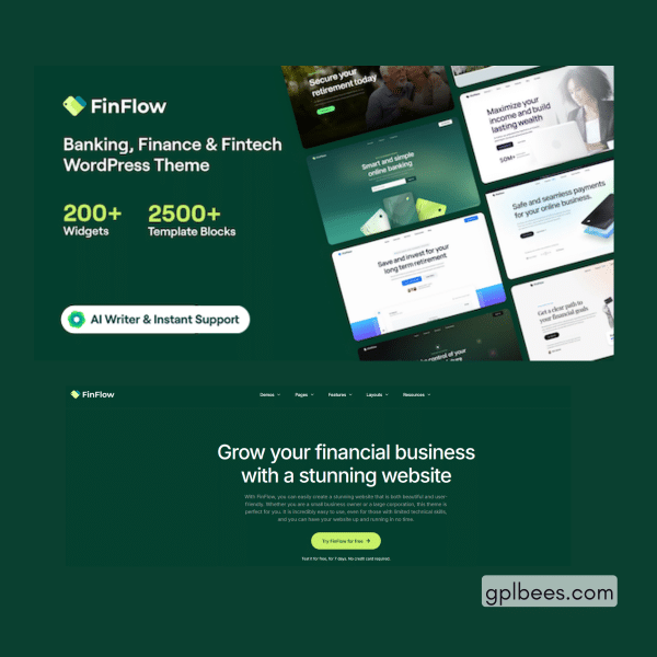 Finflow - Banking, Finance And Fintech Wordpress Theme At Best Price - Gpl Bees