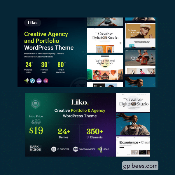 Liko - Creative Agency And Portfolio Wordpress Theme At Best Price - Gpl Bees