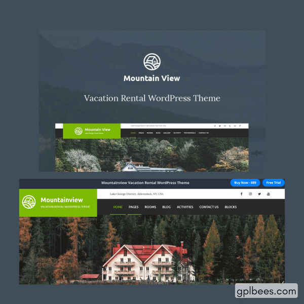 Mountainview - Best Vacation Rental Wordpress Theme At Best Price - Gpl Bees