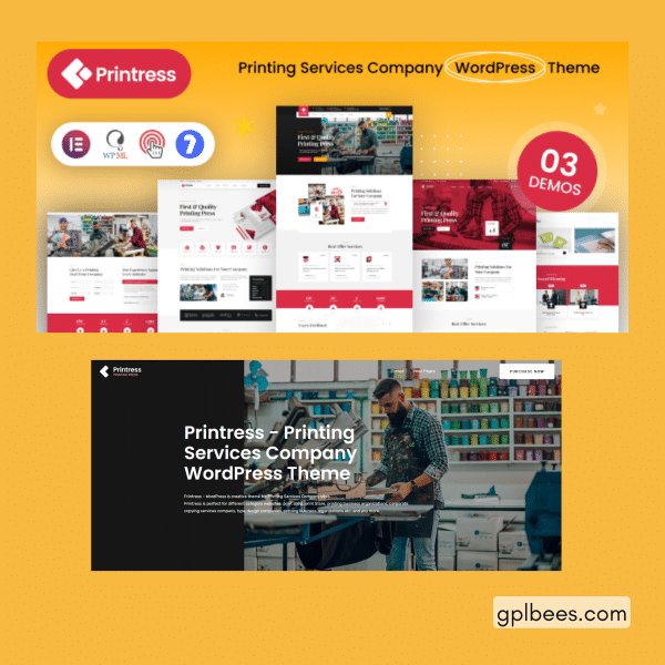 Printress - Printing Services Company Wordpress At Best Price - Gpl Bees