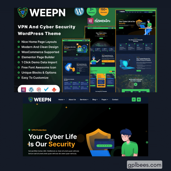 Weepn - Vpn And Cloud Services Wordpress Theme At Best Price - Gpl Bees