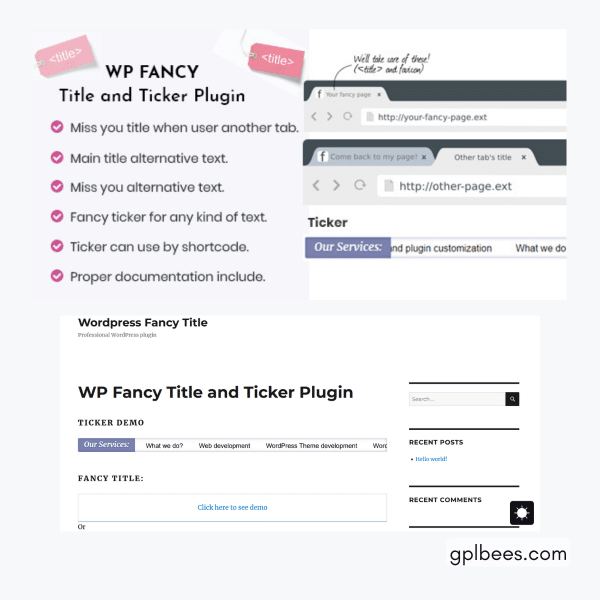 Wp Fancy  Title And Ticker Wordpress Plugin At Best Price - Gpl Bees