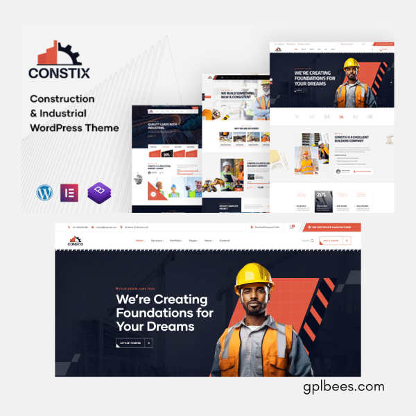 Constix - Construction Industrial Wordpress Theme At Best Price - Gpl Bees