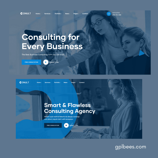 Conult  Consulting Business Wordpress Themes At Best Price - Gpl Bees