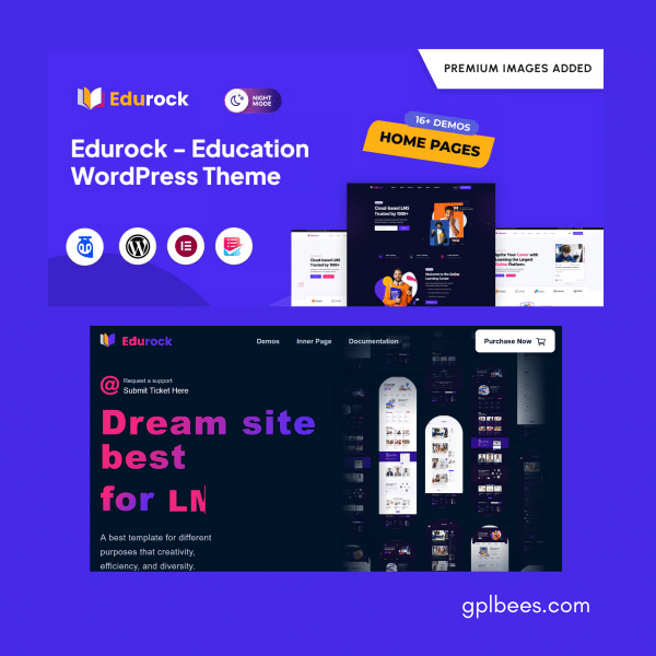Edurock - Education And Lms Wordpress Theme At Best Price - Gpl Bees