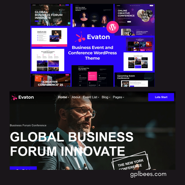 Evaton - Event Conference And Meetup Wordpress Theme At Best Price - Gpl Bees