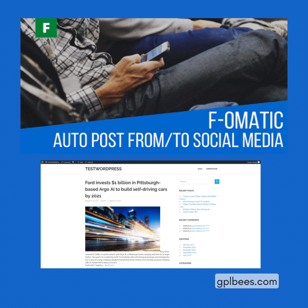 F-Omatic Automatic Post Generator And Social Network Auto Poster At Best Price - Gpl Bees