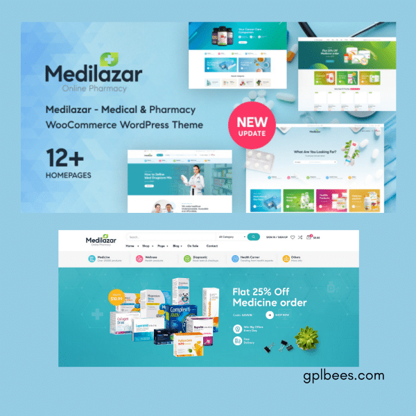 Medilazar - Pharmacy Medical Woocommerce Wordpress Theme At Best Price - Gpl Bees
