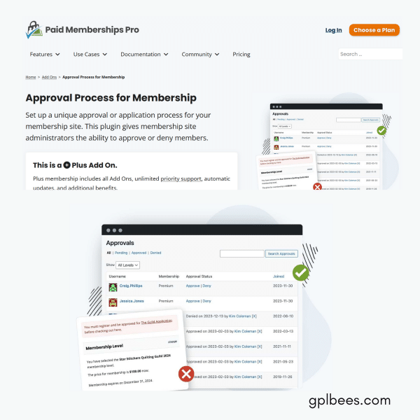 Paid Memberships Pro - Approvals At Best Price - Gpl Bees