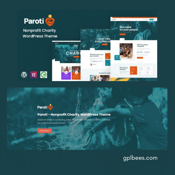 Paroti - Nonprofit Charity Wordpress Theme At Best Price - Gpl Bees