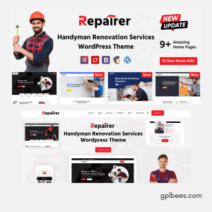 Repairer - Handyman Services WordPress Theme - Buy GPL 72 at Best Price