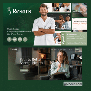 Resurs - Physiotherapy and Psychology Rehabilitation WordPress Theme - Buy GPL 72 at Best Price