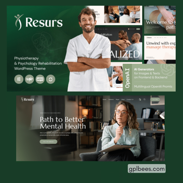 Resurs - Physiotherapy And Psychology Rehabilitation Wordpress Theme At Best Price - Gpl Bees
