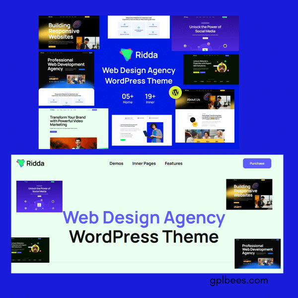 Ridda - Web Design Agency Wordpress Theme At Best Price - Gpl Bees
