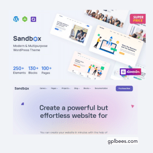 Sandbox - Modern and Multipurpose WordPress Theme - Buy GPL 75 at Best Price