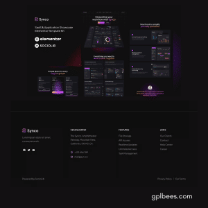 Synco - SaaS and Software Showcase Elementor Template Kit - Buy GPL 82 at Best Price