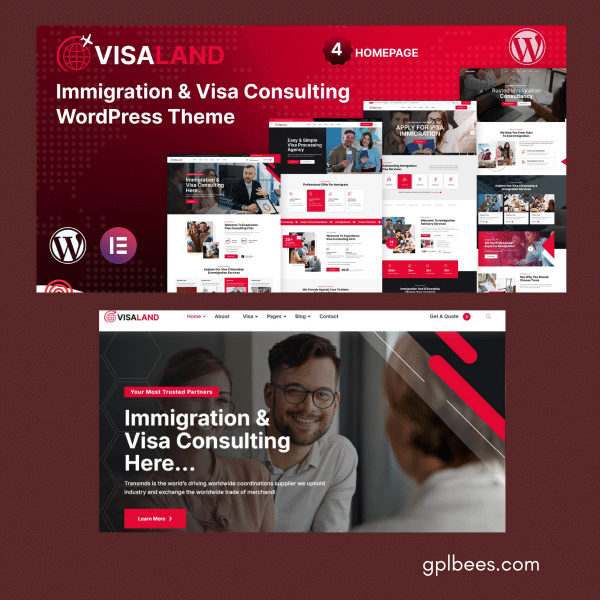 Visaland - Immigration And Visa Consulting Wordpress At Best Price - Gpl Bees